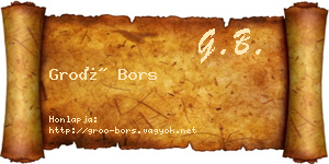 Groó Bors névjegykártya